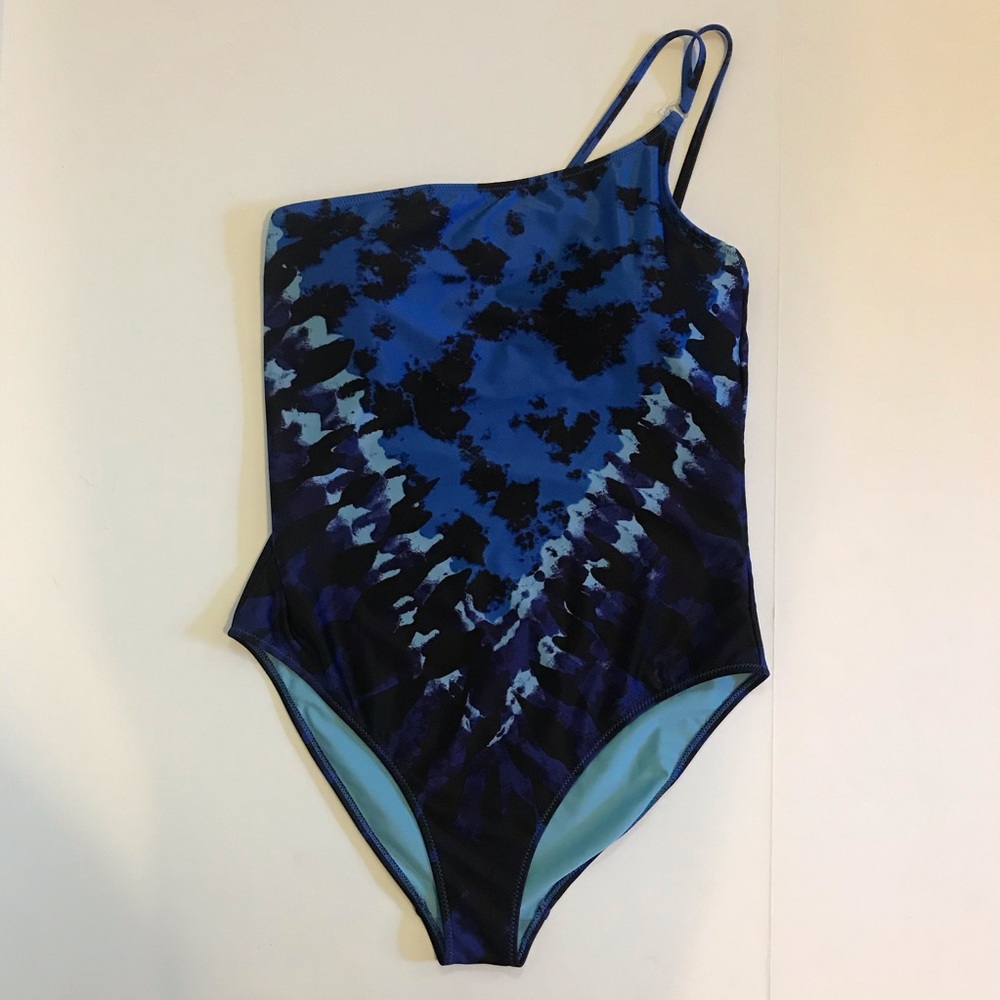 Aerie Blue Tie Dye One Piece Swimsuit Size L
